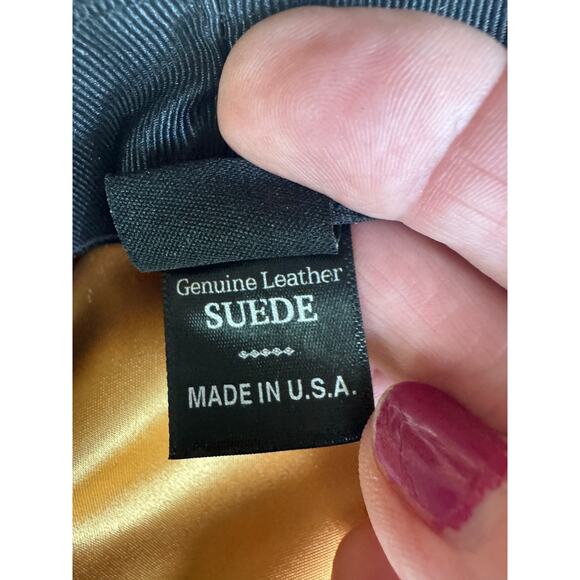 Vintage Leather Suede Beret Newsboy Gatsby Hat from Olive Qique Made in USA EUC - Picture 10 of 10